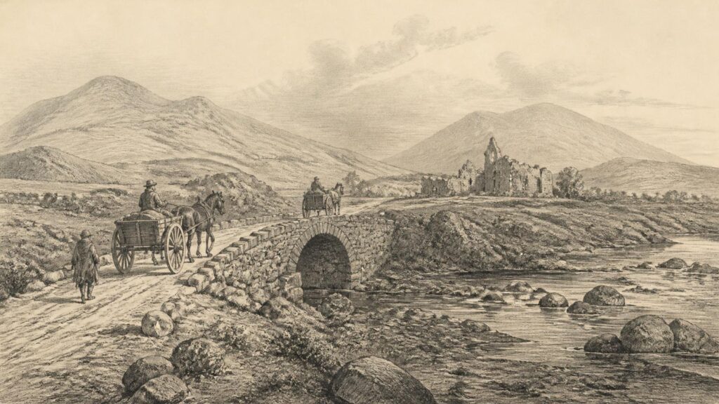 Historical illustration: Crossing Ireland