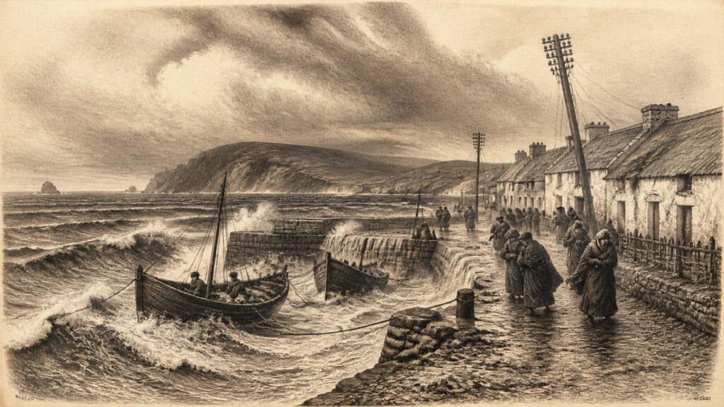 Historical illustration: Easter Tempest