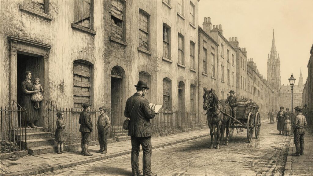 Historical illustration: Empty Streets