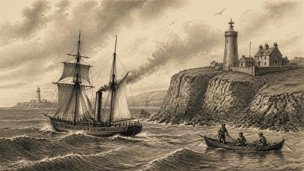 Historical illustration: Guarded Waters