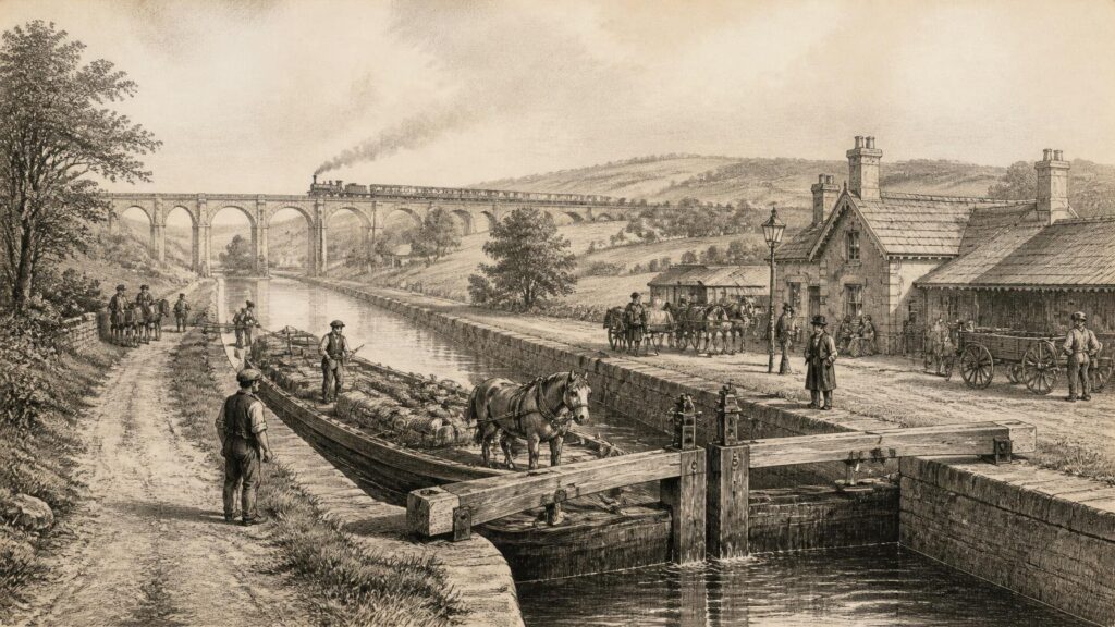 Historical illustration: Moving Island