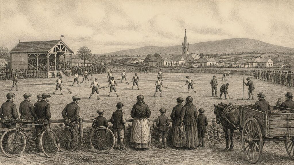 Historical illustration: Playing Ireland