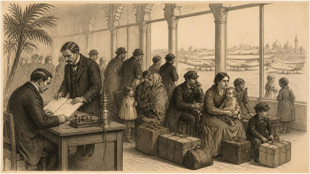 Historical illustration: Stranded Citizens