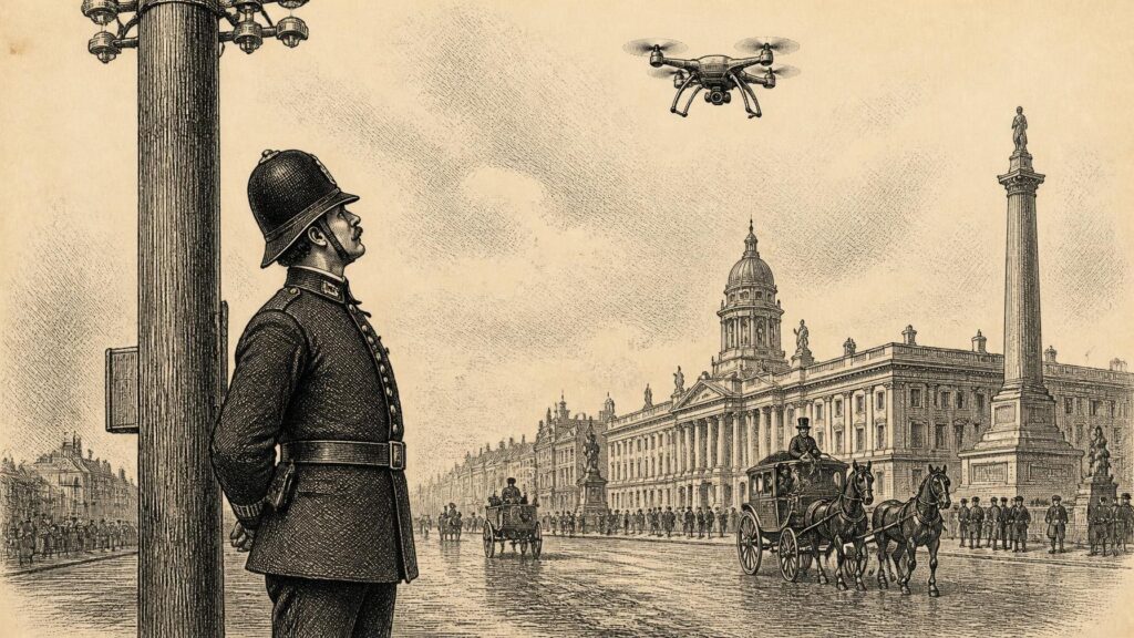 Historical illustration: Watching Skies
