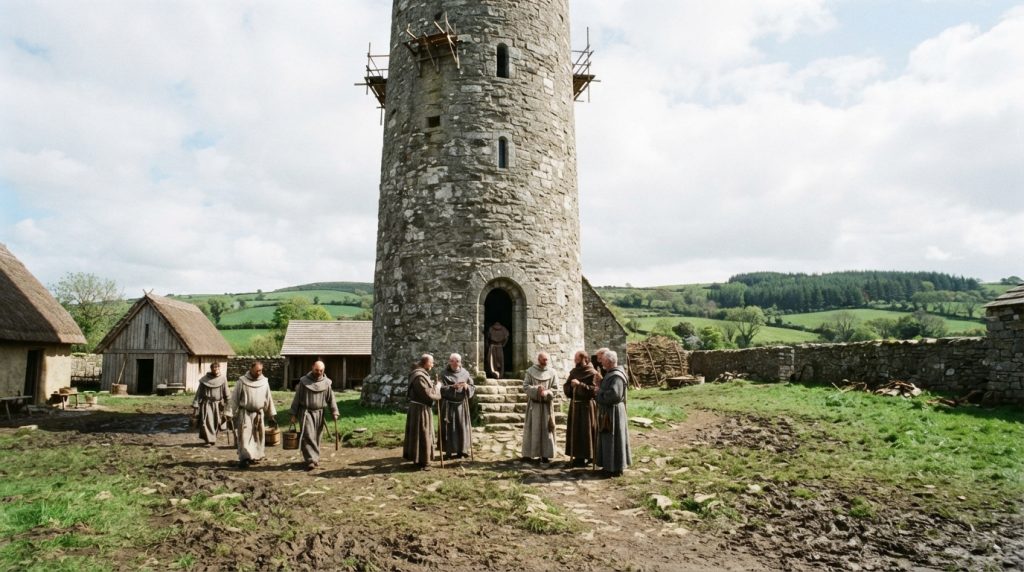 Monks_gather_near_round_tower_202608160234