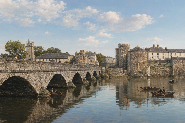 Thomond Bridge and Castle, 1881