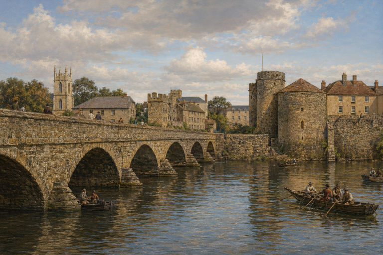 Thomond Bridge and Castle, 1881